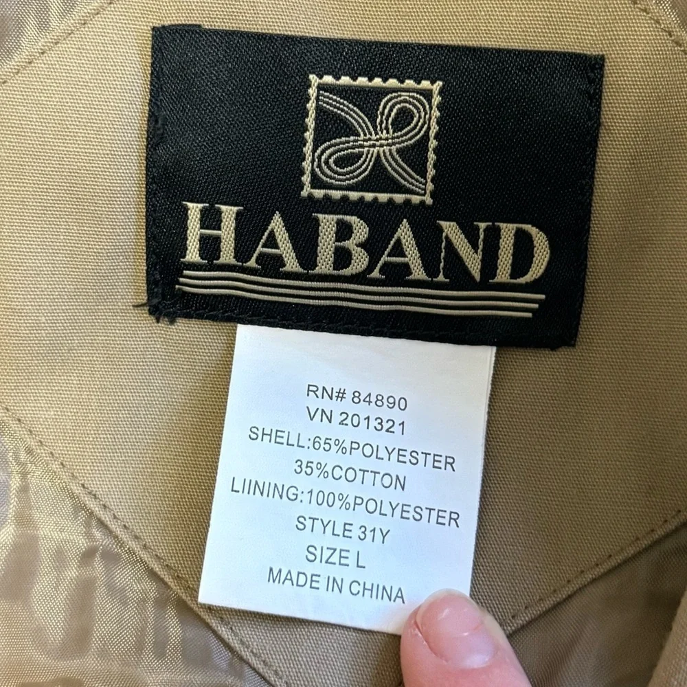 Haband Tan Bomber Jacket Lightweight Casual Coat Men’s Large City Office